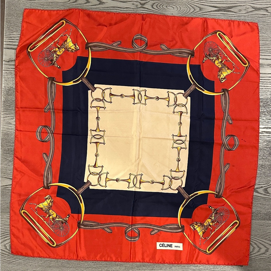 Cline Red And Navy Silk Scarf Cline Red And Navy Silk Scarf